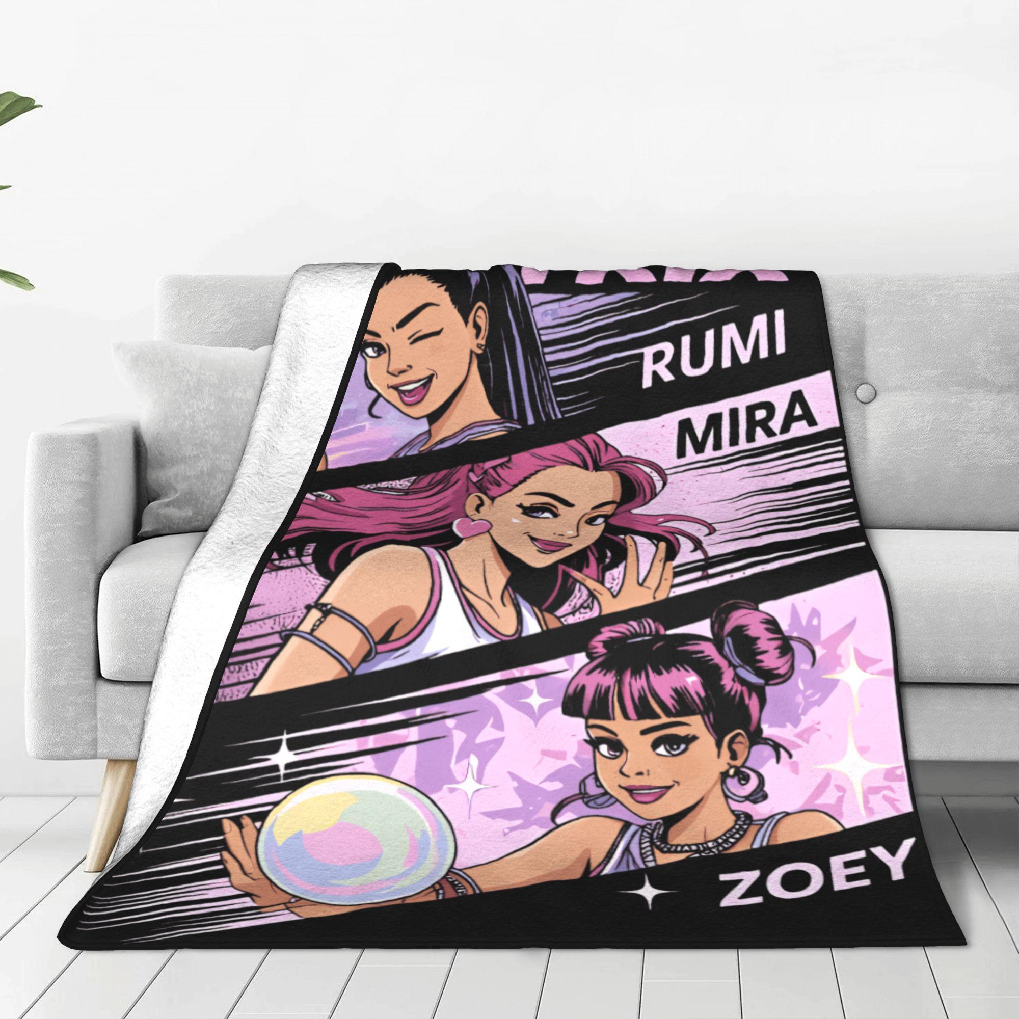 

Kpop Мисливці на Демонів Фланелева Ковдра Зимова Супер Тепла Плед для Хлопчика Дівчинки Диван Крісло Смішне Покривало Покривало для Дивана Ліжка 102x127xm