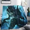 1PC Alien Print Flannel Blanket, High Quality All Seasons, Home Decor, Warmth and Comfort, Perfect for Christmas Gifts