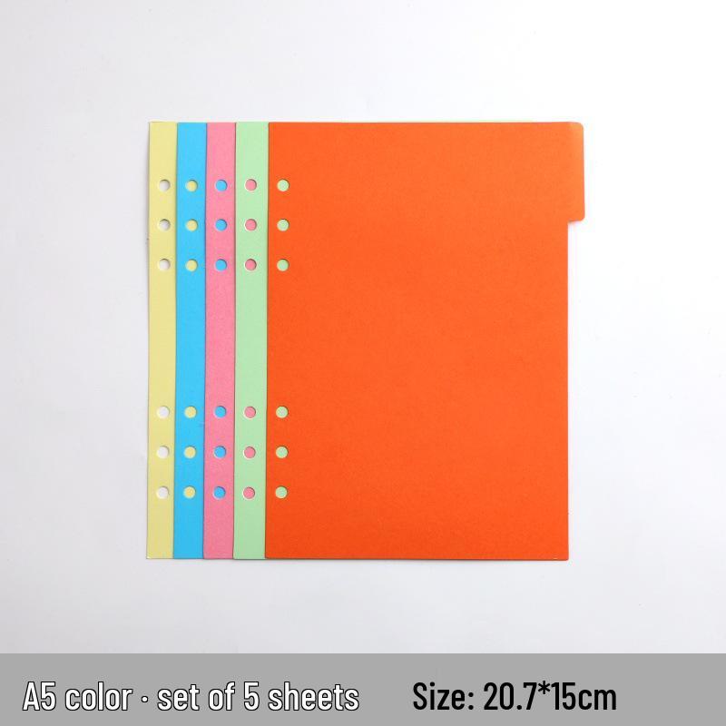 Creative Colored 6-Hole B5 Loose-Leaf Index Divider Pages