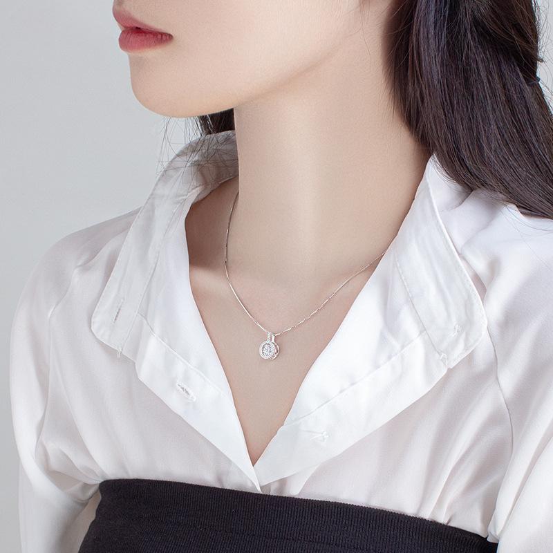 S925 Sterling Silver Clavicle Necklace - Simple Korean Style Pendant, Women's Christmas Gift for Girlfriend