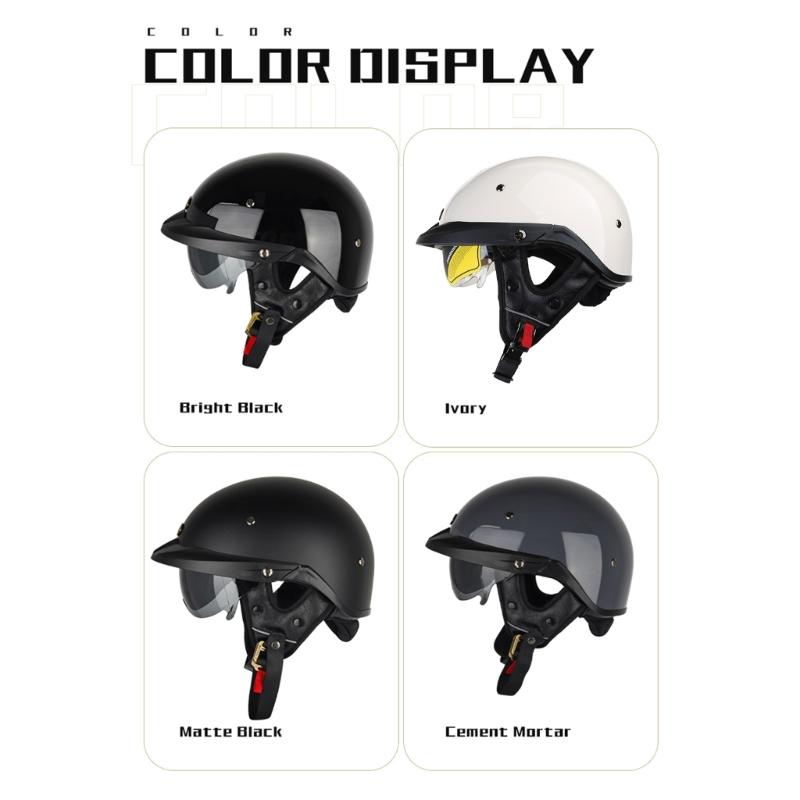 Vintage Open Face Motorbike Helmet Baseball Cap Half Helmet Retro-Men Women for Chopper-Cruiser Street Moped Scooter Cap