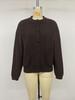 2026 Autumn/Winter Women's Retro Solid Color Round Neck Loose Knit Cardigan
