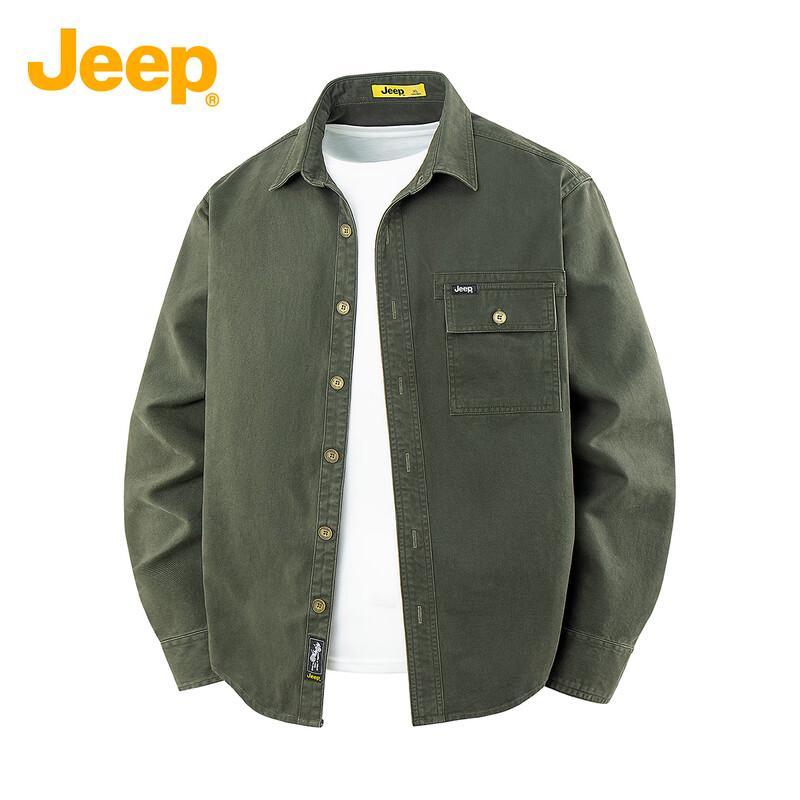 JEEP Men's Casual Loose Fit Long Sleeve Shirt