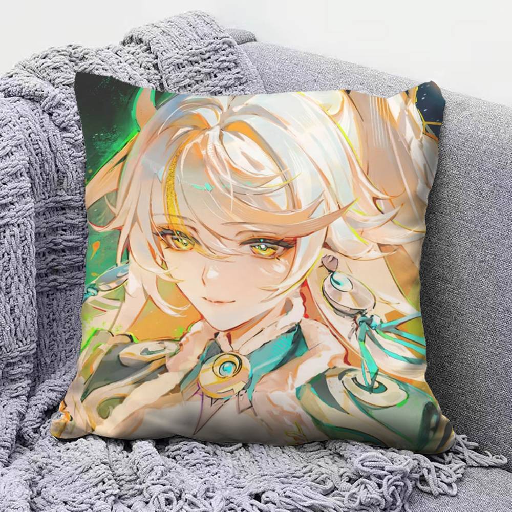 Zibai Genshin impact Game Home Sofa Cushion Covers and Aecorative Custom Pillow Covers