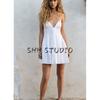 Spring and Summer New Women's Clothing Ins Style Minimalist V Neck Sleeveless Wide Pleated Poplin Sling Short Dress 3008035