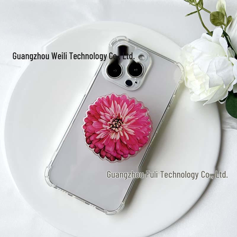 Doppelseitiger Epoxid-Blumen-Handyständer - Teleskopisch, Kreatives Geschenk mit Logo, Universell einsetzbar, Ideal für Live-Streaming