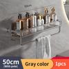 Gray Bathroom Shelf Without Drilling Makeup Organizer Mental Corner Shelf Shampoo Storage Shelf Shower Wall Rack Bathroom811785