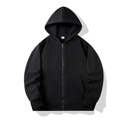 Einfarbiges Sweatshirt aus Baumwollmischung mit Reißverschluss und Kapuze, Strickjacke, lockerer Kapuzenpullover, Teamuniform, Arbeit, Werbung, Hoodies, Mantel
