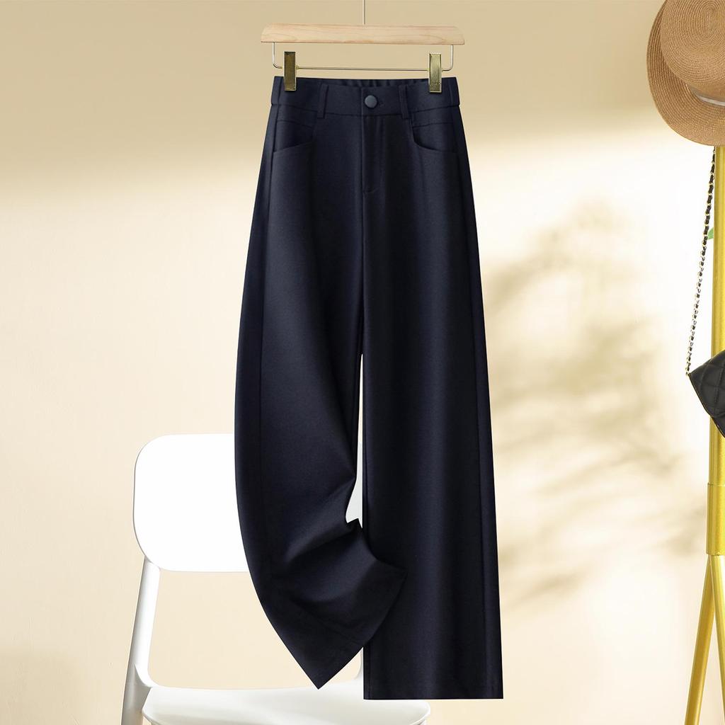 2025 Gray Women's Slim-Fit Wide-Leg High-Waisted Pants - This Year's Hot Spring/Autumn Style
