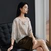 SOFSIL Vintage Print V-Neck Blouse