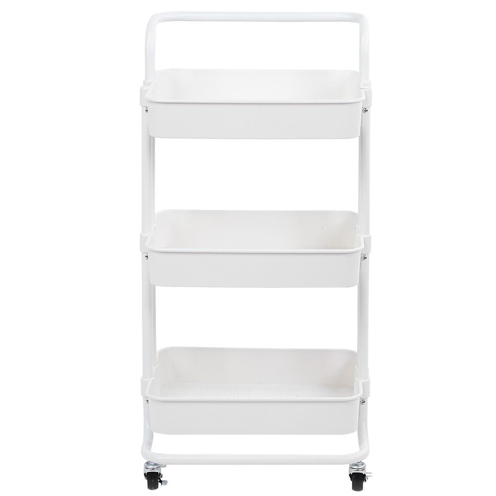 

3 Tier Storage Trolley Cart Movable Storage Rack Stand Holder Kitchen Bathroom
