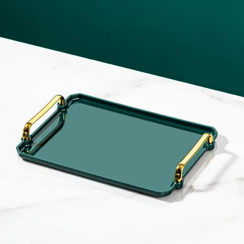 Nordic Style Plastic Serving Tray Non Slip Tea Tray  Home Kitchen Fruit Dessert Sundries Tray Multi-function Kitchen Organizer