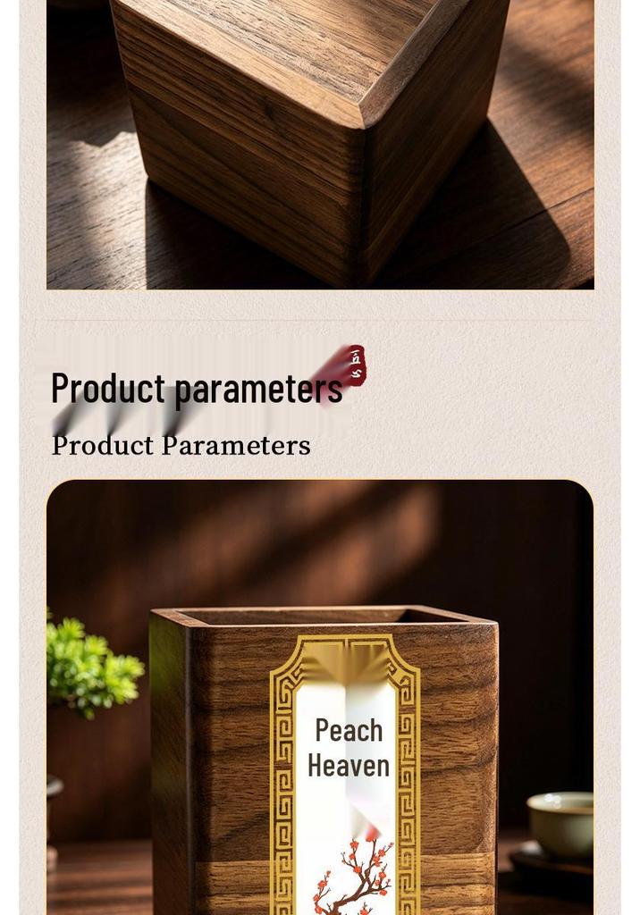Chinese Solid Wood Pen Holder: Premium Desktop Ornament & Corporate Gift In Elegant Gift Box