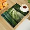 Tovaglietta Foresta Naturale Tessuto di Lino Tappetini da Tavola Tavola per la Cena di Famiglia Stoviglie Tappetino per Tavolo da Cucina 30X45cm