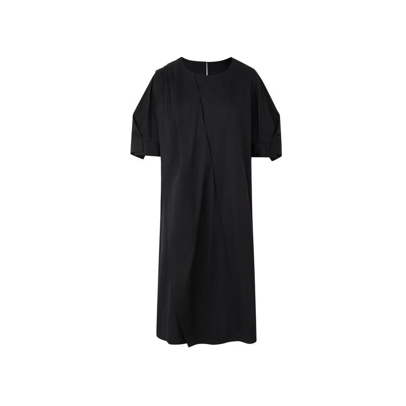 Elva  Island Retro Solid Short Sleeve Maxi Dress S