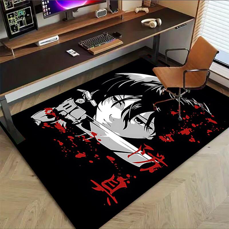1PC Alfombra de Piso Antideslizante Extra Grande Swordfighter Blood, Oficina, familia, dormitorio, Estudio Alfombra de Área Grande Alfombras de Interior
