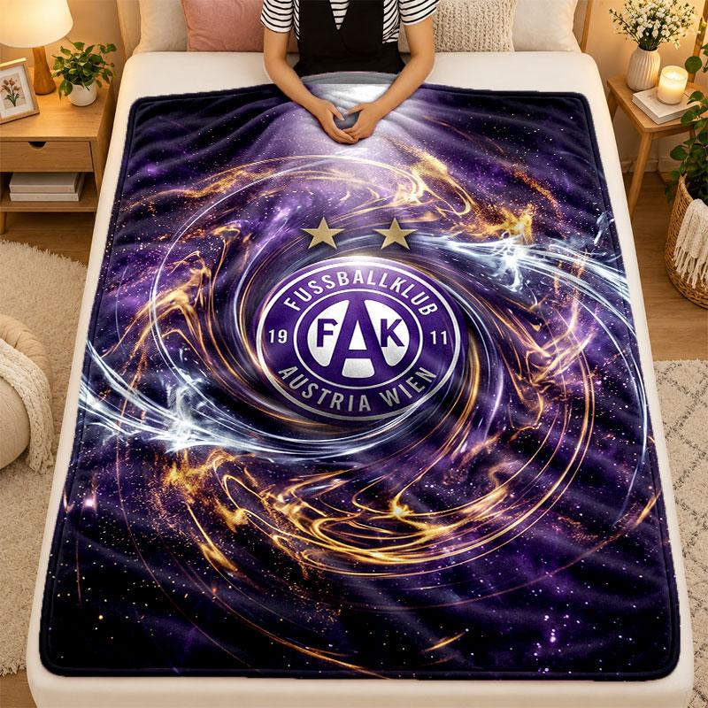 Flannel BlanketAustria Wien FC Warm Soft Throw Blanket for Indoor Sofa Bed Living Room Use