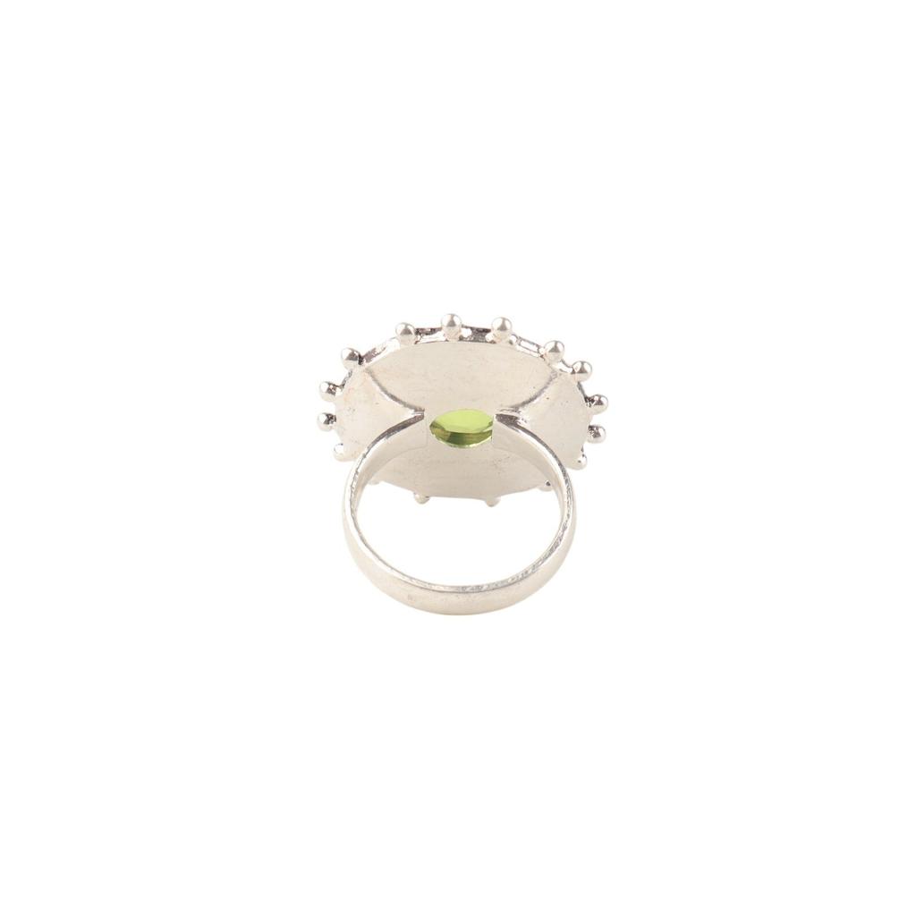 Green Peridot Gemstone 925 Sterling Silver Jewelry Handmade Ring Gift For Her RR-49-15