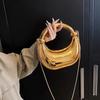 Summer PVC Metallic Gloss Half Moon Banquet Youth Sweet Crossbody Bags Hot Sale Advanced Sense Creative Design Luxury Handbags