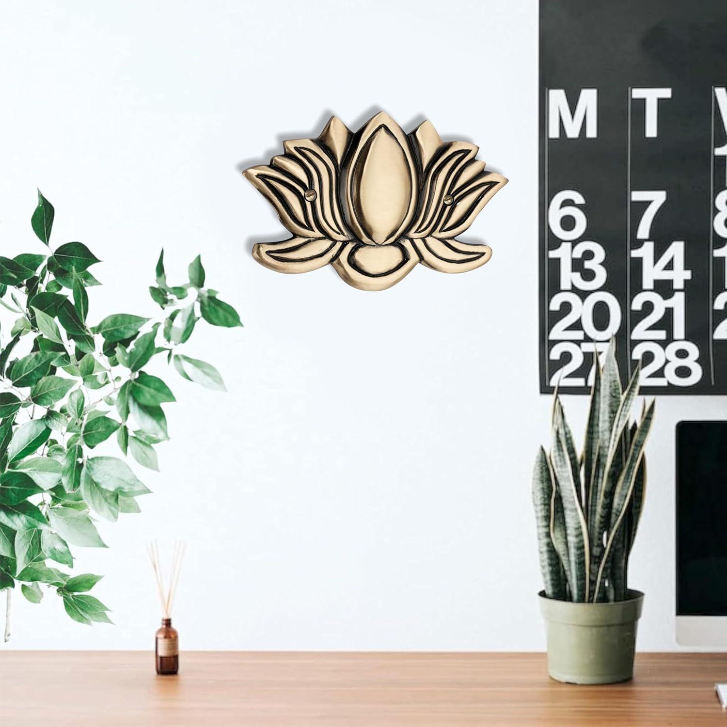 

Латунный лотос для подвешивания на стену или дверь | Домашний декор для подвешивания, латунный цветок лотоса для украшения, подарок на новоселье, латунный настенный декор в виде лотоса