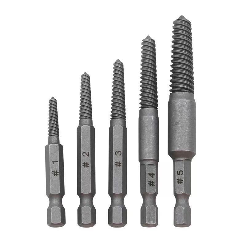 5/6Pcs Set Broken Bolt Extractor Set Electric Screw Remover With Center Drill Bits For Easy Thread Removal Tool Set