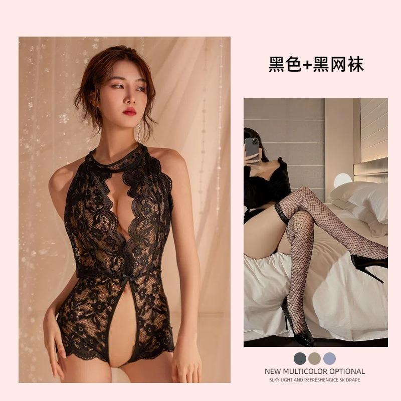 Sexy Lingerie Sexy Teasing Women Open Crotch Lace Seduction Onesie Free Uniform Suit Pure Passion