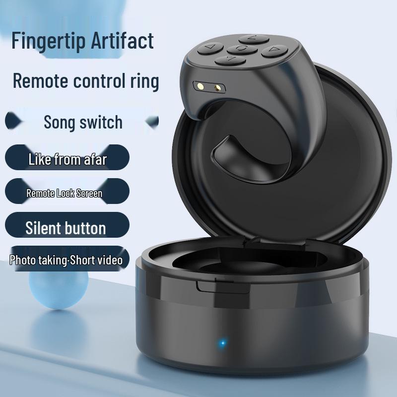 Bluetooth Finger Ring Remote Control with Charging Case: Camera & TikTok Selfie Controller