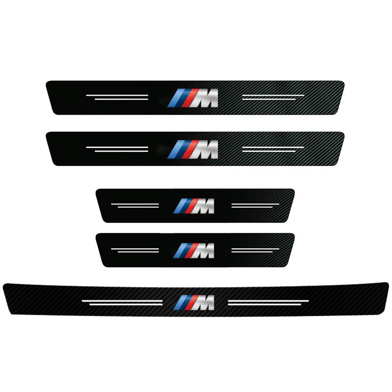 BMW Car Door Sill Scuff Plate Decor Carbon Fiber Stickers For BMW M E46 E90 E60 F30 F10 E39 E36 F20 G30 G20 E87 E92 E91 E30 F11 xn8