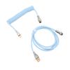 Mechanical Keyboard Cable Double Sleeve Custom Coiled with Detachable Metal Aviation USB C to USB A Keyboard Aviation