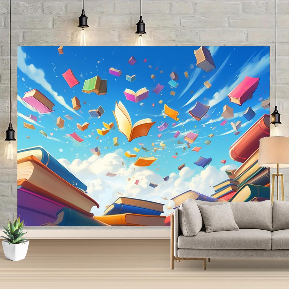 2D plane, 1-piece set, vivid knowledge textbook school party background - suitable for social activities