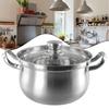 Cooking Pots Soup Pot Stockpot 1 Set 24x13.7cm Cookware Stainless Steel With Glass Lid Kitchen Accessories Portable Useful