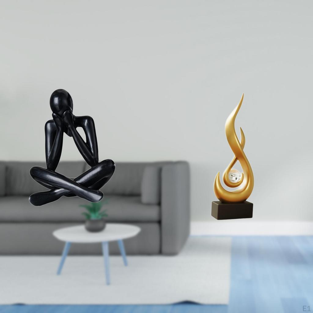 Abstract Figure Sculpture Decorative Fire Statue Modern Flame Figurine Collectible Desktop Ornament