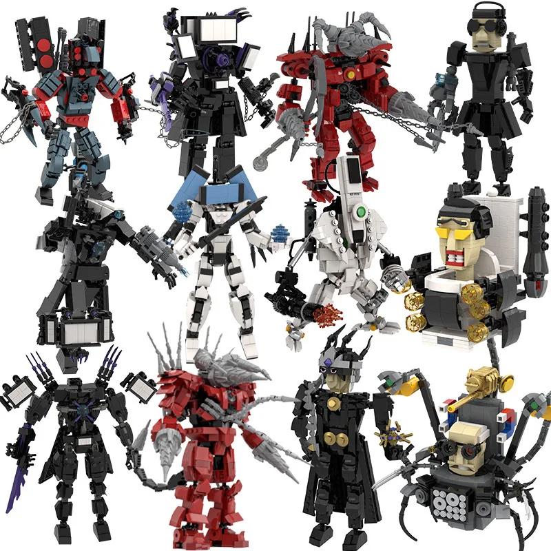 Tv Titan Man Speakerman Skibidi Toilet Horror Game Bosses Camara Building Block Cartoon Doll Model Kids Birthday Halloween Gift