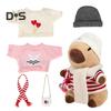 1 Set Plush Capybara Toy with Clothes Accessories Kids DIY Dress-Up Capybara Plushie Toddlers Boys Girls Stuffed Animal Doll Toy Decoration