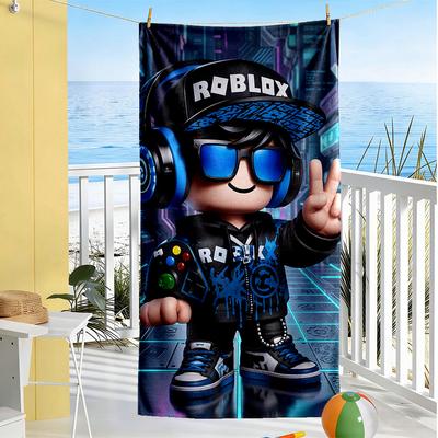 Roblox Strandtuch Hohe Saugfähigkeit & Schnelltrocknend Bequem Leicht Tragbar für Schwimmen, Strand, Camping, Reisen, Strandzubehör, Fitnessstudio