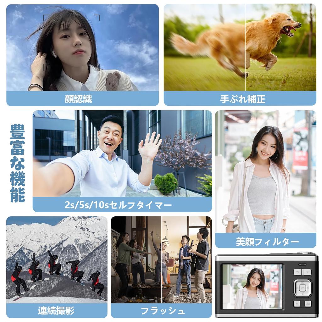 Popular 4K Digital Camera, 60MP Mini, 10x Optical Zoom, Compact, Lightweight, Rechargeable, Autofocus, HD 4K Recording, CMOS Sensor, 2.88-inch IPS