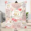 40th Birthday Celebration Blanket Warmthful Decor Great for Bed Seaside Office Chair Four Seasons Universal Playful Design