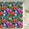 Watercolor Flowers Floral Shower Curtains Pastoral Spring Greenery Plants Home Decor for Bathroom Polyester Fabric Bath Curtain
