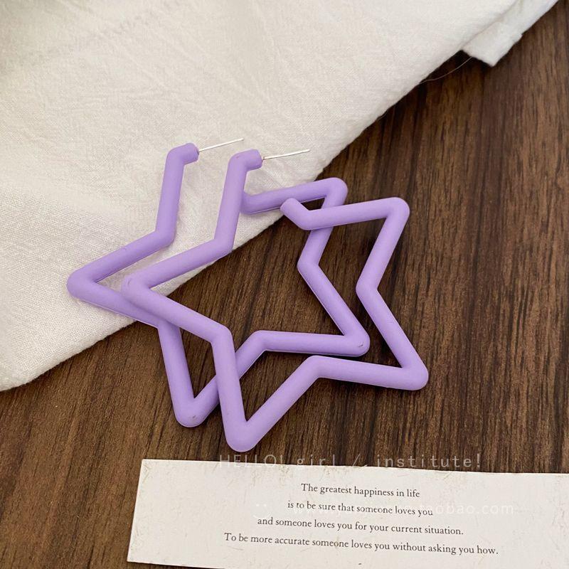 

Серьги-пусеты Допамин Цвет Пентаграмма Женские Стильные Милые Крутые Сексуальные Серьги Y2g Преувеличенные Уникального Дизайна Серьги Taro large five-pointed star earrings