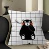 KKumamons Bear Pillow Covers Cartoon Sofa Decorative Home Doublesided Printing Short Plush Cute Cushion Cover