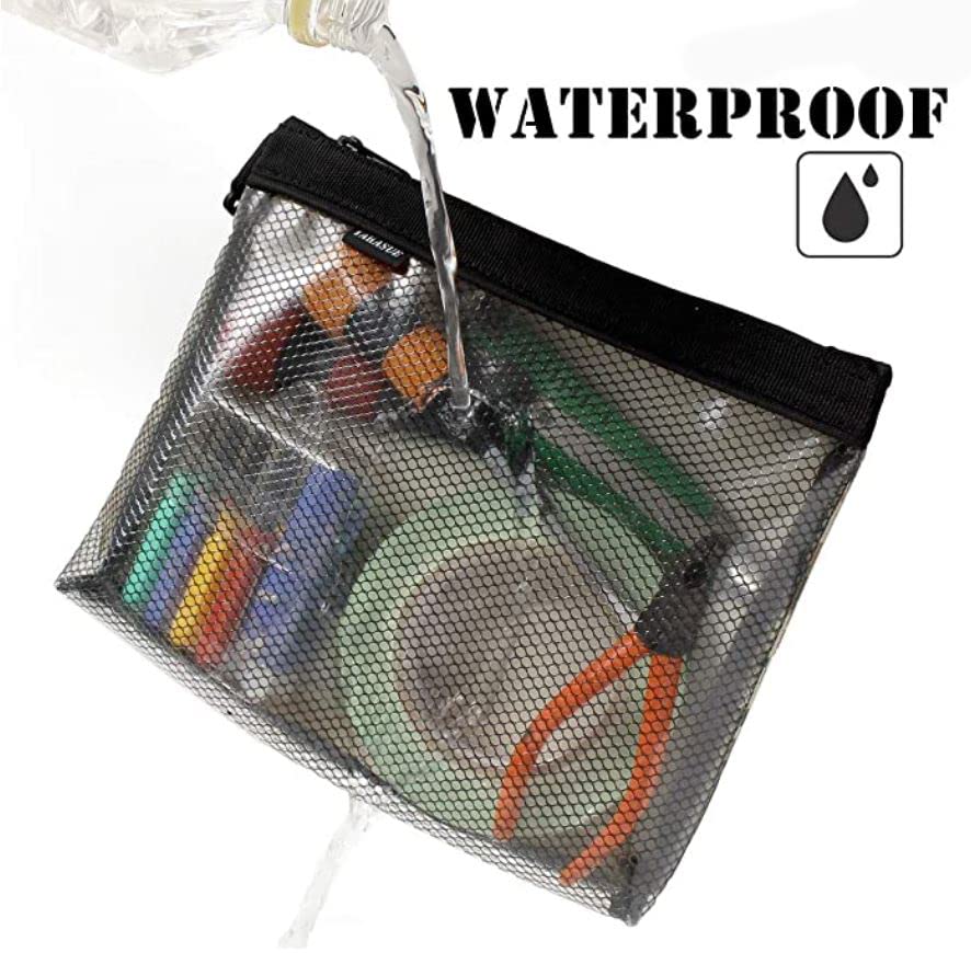 TAKASUE Camouflage Transparent Pouch - Camouflage, for Airsoft, Tools, Small Items, Waterproof, Outdoor, Fishing, Cable Management (M, Digital Camo)