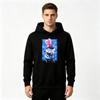 Men Anime Pink Hair Girl Katana Printed Pullover Hoodie Casual Long Sleeve Sweatshirt