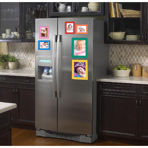 12-pack Magnetic Picture Frames for Refrigerator 2.5x3.5 inch Wallet size colorful photo note schedule holder