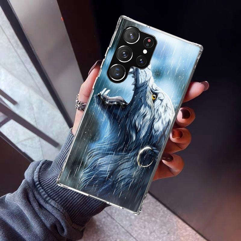 Wütendes Tier Wolf Wild Handyhülle Für Samsung Galaxy S23 S24 S25 Edge S26 Ultra S22 + S21 Plus S20 FE Hülle Silikon Druck Sie