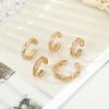 Women's Ear Cuff Set No Piercing Ear Wrap Ear Climber Gold Plated Huggie Hoop Earrings Geometric Hollow Out Statement Ear Jewelry Gift