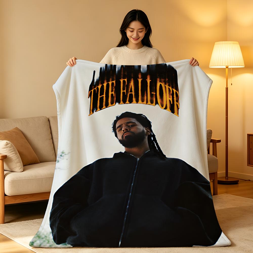 Music J-J.Cole Throw High-Density Short Plush Blanket Soft Skin-Friendly for Sofa Nap Air-Conditioned Room