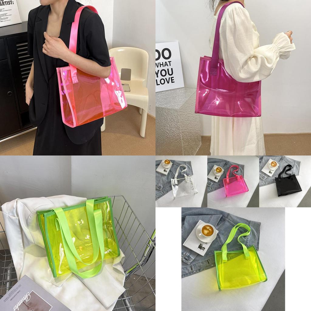 Fashionable Street Style Pvc Tote Bag 2023 Summer Trendy Women's Handbag
