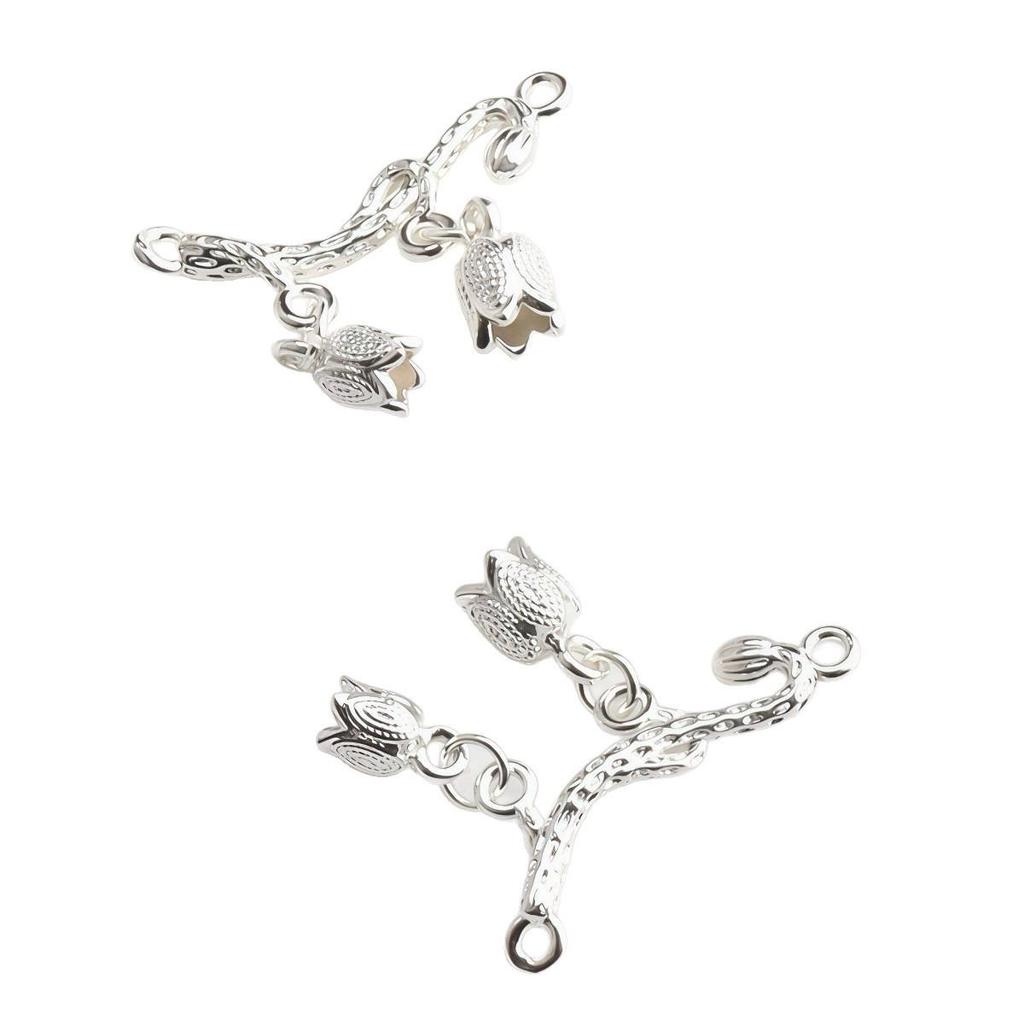 Connettore per Gioielli a Doppia Mughetto Placcato Oro 14K per Braccialetti e Collane Fai da Te