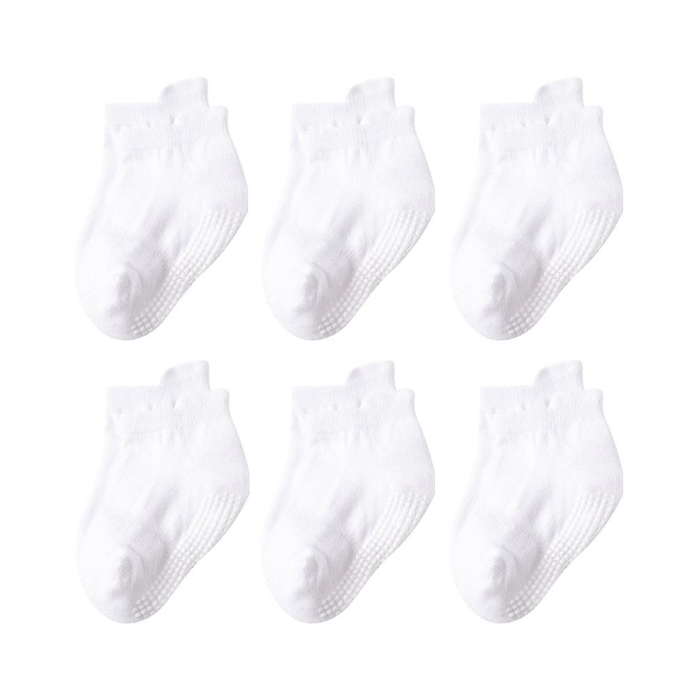 6 Pairs Girls Cotton Non-slip Floor Socks For Toddler Kids Baby Indoor Activities Learn To Walk Ankle Socks