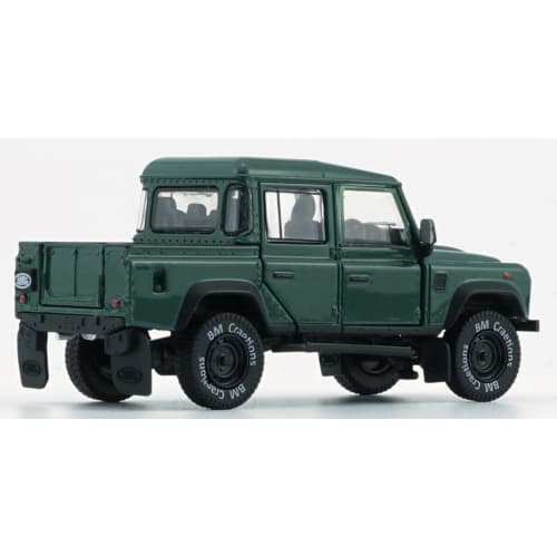 BM CREATIONS 1/64 Scale Land Rover Defender 110 Pickup 2016 Green RHD Finished Product